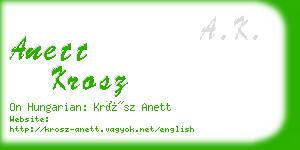 anett krosz business card